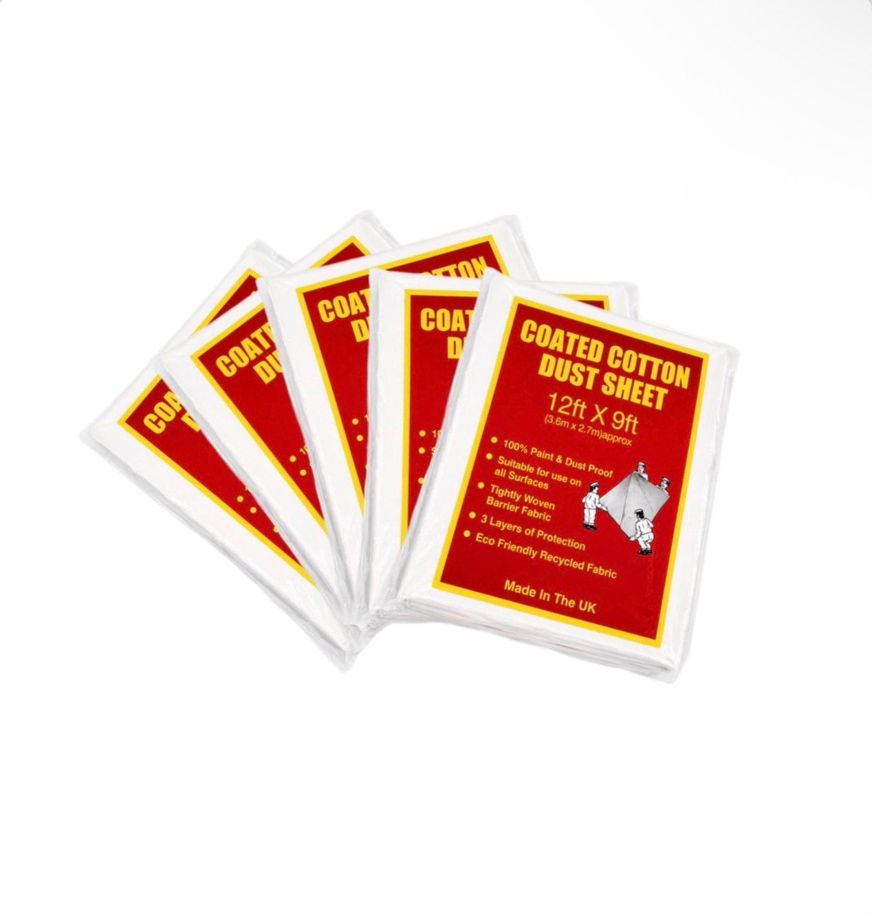 Premium Coated Cotton Dust Sheet Pack