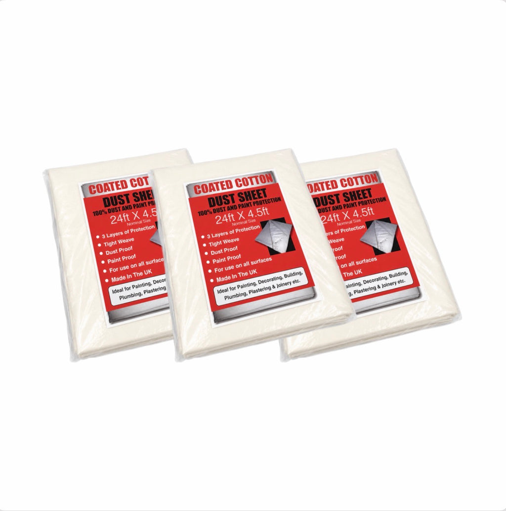 Premium Coated Cotton Dust Sheet Pack
