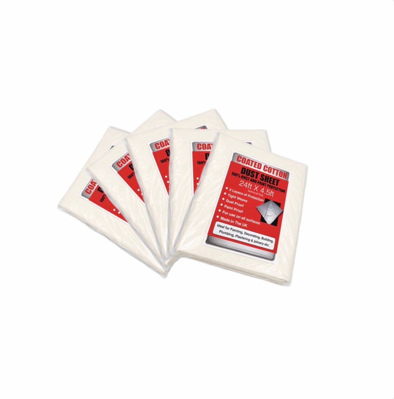 Premium Coated Cotton Dust Sheet Pack