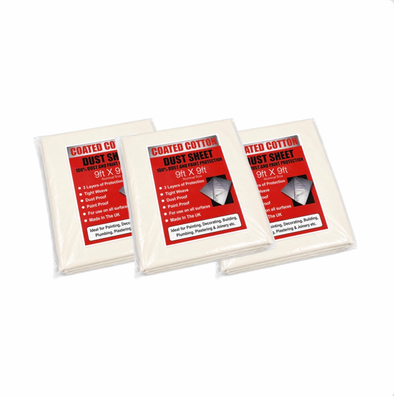 Premium Coated Cotton Dust Sheet Pack