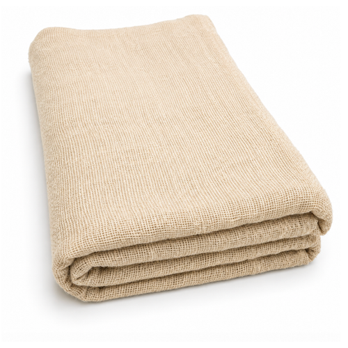 Folded dust sheet on a white background